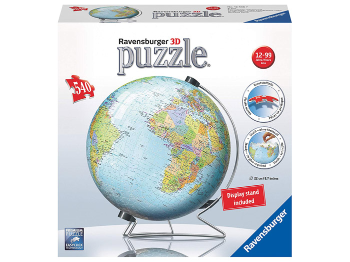 puzzle 3d bola del mundo Ravensburger 540 piezas