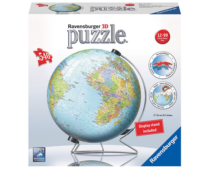 Puzzle bola del mundo en 3 dimensiones